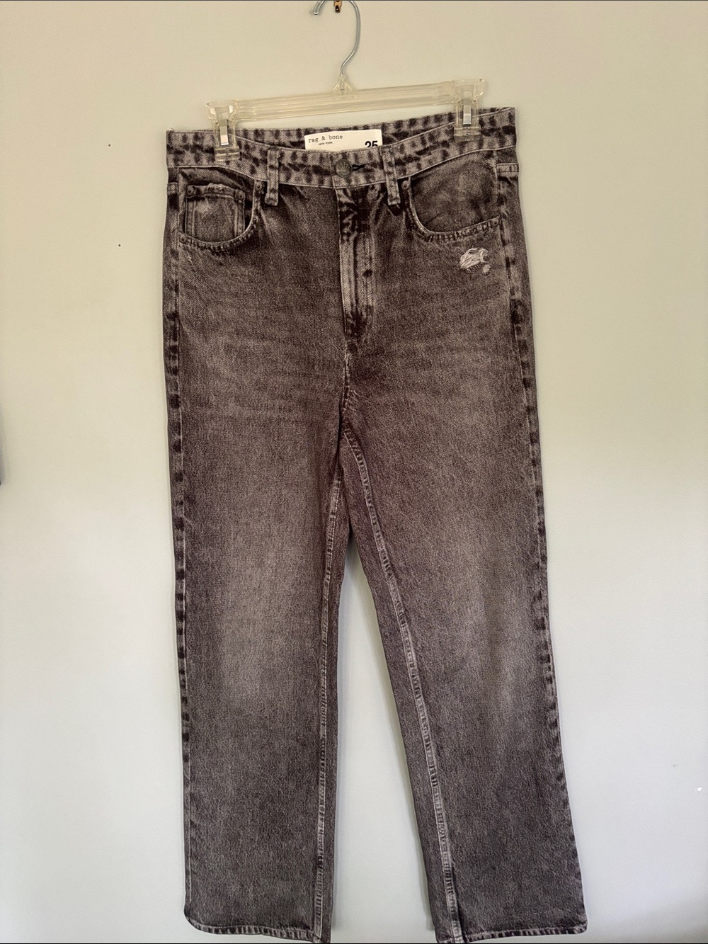 rag & bone Women’s Grey Washed Wide-Leg Sweatpant Jeans